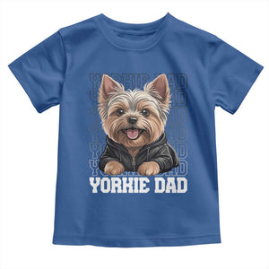 Proud Yorkshire Terrier Dad Toddler T Shirt Fathers Day Dog Lover Gift TS12 Royal Blue Print Your Wear