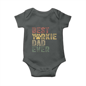 Best Yorkie Dad Ever Baby Onesie Retro Vintage Yorkshire Terrier Gift TS12 Dark Heather Print Your Wear