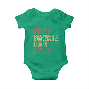 Best Yorkie Dad Ever Baby Onesie Retro Vintage Yorkshire Terrier Gift TS12 Irish Green Print Your Wear