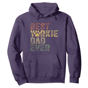 Best Yorkie Dad Ever Hoodie Retro Vintage Yorkshire Terrier Gift TS12 Purple Print Your Wear