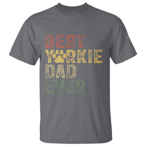 Best Yorkie Dad Ever T Shirt Retro Vintage Yorkshire Terrier Gift TS12 Charcoal Print Your Wear