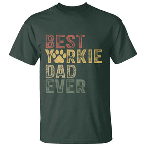 Best Yorkie Dad Ever T Shirt Retro Vintage Yorkshire Terrier Gift TS12 Dark Forest Green Print Your Wear