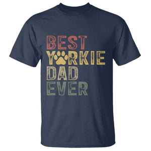 Best Yorkie Dad Ever T Shirt Retro Vintage Yorkshire Terrier Gift TS12 Navy Print Your Wear