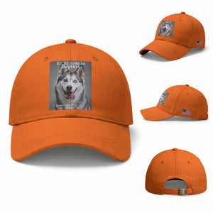 Funny Siberian Husky Meme Baseball Cap My Name Is Stop That TS12 Baseball Cap Universal Fit Orange Print Your Wear