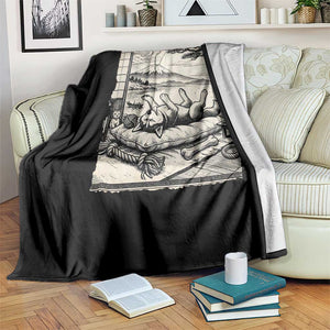 Vintage Japanese Ukiyoe Siberian Husky Throw Blanket Cute Sleeping Animal Gift TS12 Print Your Wear
