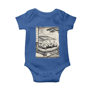 Vintage Japanese Ukiyoe Siberian Husky Baby Onesie Cute Sleeping Animal Gift TS12 Royal Blue Print Your Wear