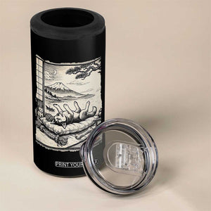 Vintage Japanese Ukiyoe Siberian Husky 4 in 1 Can Cooler Tumbler Cute Sleeping Animal Gift TS12 Print Your Wear