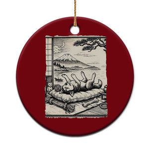 Vintage Japanese Ukiyoe Siberian Husky Ceramic Ornament Cute Sleeping Animal Gift TS12 1pc Red Print Your Wear