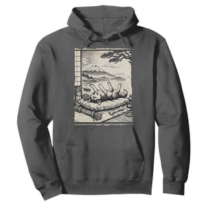 Vintage Japanese Ukiyoe Siberian Husky Hoodie Cute Sleeping Animal Gift TS12 Dark Heather Print Your Wear
