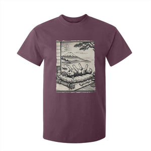 Vintage Japanese Ukiyoe Siberian Husky T Shirt For Kid Cute Sleeping Animal Gift TS12 Maroon Print Your Wear