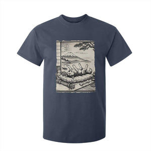Vintage Japanese Ukiyoe Siberian Husky T Shirt For Kid Cute Sleeping Animal Gift TS12 Navy Print Your Wear