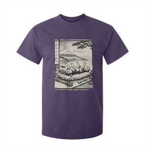 Vintage Japanese Ukiyoe Siberian Husky T Shirt For Kid Cute Sleeping Animal Gift TS12 Purple Print Your Wear