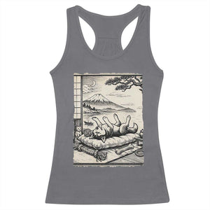 Vintage Japanese Ukiyoe Siberian Husky Racerback Tank Top Cute Sleeping Animal Gift TS12 Charcoal Print Your Wear