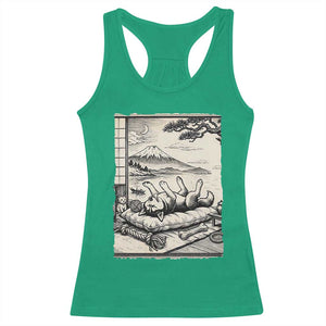 Vintage Japanese Ukiyoe Siberian Husky Racerback Tank Top Cute Sleeping Animal Gift TS12 Irish Green Print Your Wear