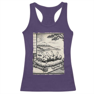 Vintage Japanese Ukiyoe Siberian Husky Racerback Tank Top Cute Sleeping Animal Gift TS12 Purple Print Your Wear