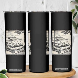 Vintage Japanese Ukiyoe Siberian Husky Skinny Tumbler Cute Sleeping Animal Gift TS12 Print Your Wear