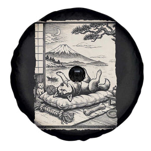 Vintage Japanese Ukiyoe Siberian Husky Spare Tire Cover Cute Sleeping Animal Gift TS12 Print Your Wear