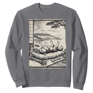 Vintage Japanese Ukiyoe Siberian Husky Sweatshirt Cute Sleeping Animal Gift TS12 Charcoal Print Your Wear