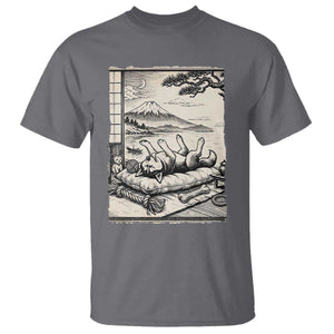 Vintage Japanese Ukiyoe Siberian Husky T Shirt Cute Sleeping Animal Gift TS12 Charcoal Print Your Wear
