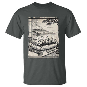 Vintage Japanese Ukiyoe Siberian Husky T Shirt Cute Sleeping Animal Gift TS12 Dark Heather Print Your Wear