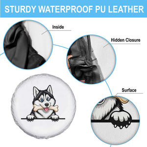Cute Siberian Husky Puppy Spare Tire Cover Chewing Bone Meme TS12 Print Your Wear