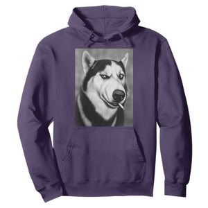 Smoking Siberian Husky Meme Hoodie Funny Dog Face Gift For Dog Lovers TS12 Purple Print Your Wear