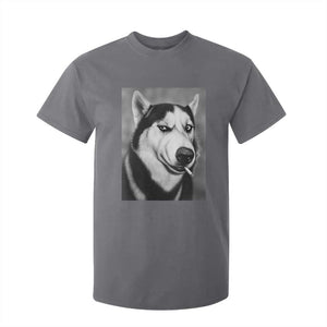 Smoking Siberian Husky Meme T Shirt For Kid Funny Dog Face Gift For Dog Lovers TS12 Charcoal Print Your Wear