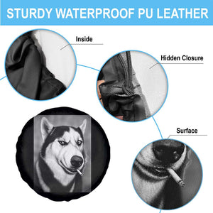 Smoking Siberian Husky Meme Spare Tire Cover Funny Dog Face Gift For Dog Lovers TS12 Print Your Wear