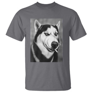 Smoking Siberian Husky Meme T Shirt Funny Dog Face Gift For Dog Lovers TS12 Charcoal Print Your Wear