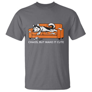 Mischievous Husky Owner Gift T Shirt Chaos But Make It Cute TS12 Charcoal Print Your Wear