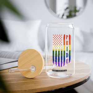 Pride Month Rainbow Flag Graphic Glass Can Lesbian Gay LGBT America Flag TS12 Print Your Wear
