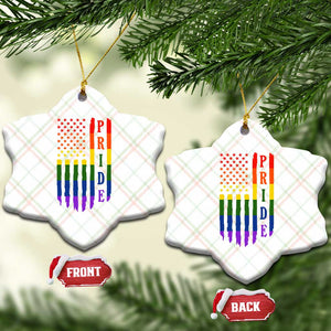 Pride Month Rainbow Flag Graphic Ceramic Ornament Lesbian Gay LGBT America Flag TS12 Print Your Wear
