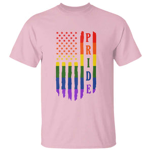 Pride Month Rainbow Flag Graphic T Shirt Lesbian Gay LGBT America Flag