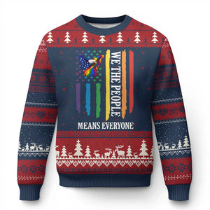 Patriotic Rainbow Pride American Eagle Ugly Christmas Sweater We The People LGBT Pride TS12 Navy Red Print Your Wear