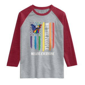 Patriotic Rainbow Pride American Eagle Raglan Shirt We The People LGBT Pride TS12 Heather Gray Heather Red Print Your Wear