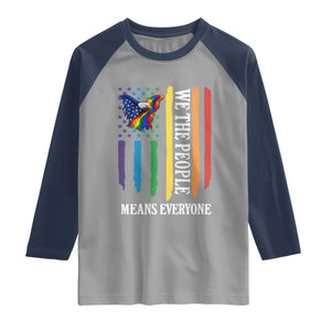 Patriotic Rainbow Pride American Eagle Raglan Shirt We The People LGBT Pride TS12 Sport Gray Navy Print Your Wear