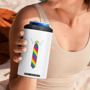 Funny Rainbow Striped Necktie 4 in 1 Can Cooler Tumbler LGBT Pride Support Graphic TS12 Print Your Wear