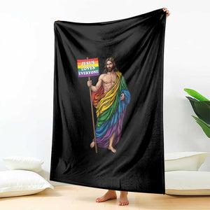 Christian LGBTQ Support Throw Blanket Jesus Loves Everyone TS12 Print Your Wear