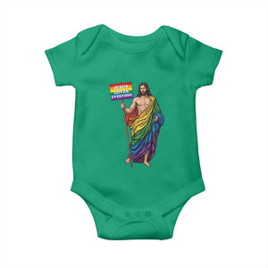 Christian LGBTQ Support Baby Onesie Jesus Loves Everyone TS12 Irish Green Print Your Wear