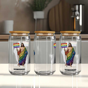 Christian LGBTQ Support Glass Can Jesus Loves Everyone TS12 Print Your Wear