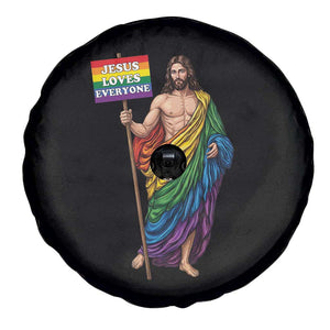 Christian LGBTQ Support Spare Tire Cover Jesus Loves Everyone TS12 Print Your Wear