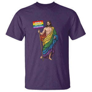 Christian LGBTQ Support T Shirt Jesus Loves Everyone TS12 Purple Print Your Wear