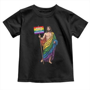 Christian LGBTQ Support Toddler T Shirt Jesus Loves Everyone TS12 Black Print Your Wear