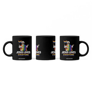 Funny Rainbow Jesus Loves Everyone Coffee Mug Religious LGBTQ Support TS12 Print Your Wear