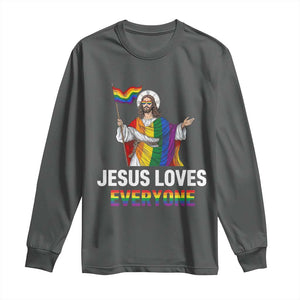 Funny Rainbow Jesus Loves Everyone Long Sleeve Shirt Religious LGBTQ Support