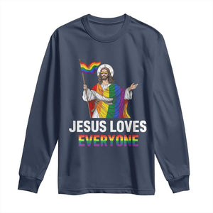 Funny Rainbow Jesus Loves Everyone Long Sleeve Shirt Religious LGBTQ Support
