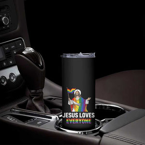 Funny Rainbow Jesus Loves Everyone Skinny Tumbler Religious LGBTQ Support TS12 Print Your Wear