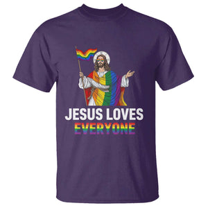 Funny Rainbow Jesus Loves Everyone T Shirt Religious LGBTQ Support TS12 Purple Print Your Wear