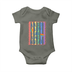 All For Love And Love For All Baby Onesie Pride Month LGBT Support TS12 Military Green Print Your Wear