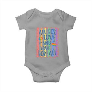 All For Love And Love For All Baby Onesie Pride Month LGBT Support TS12 Sport Gray Print Your Wear